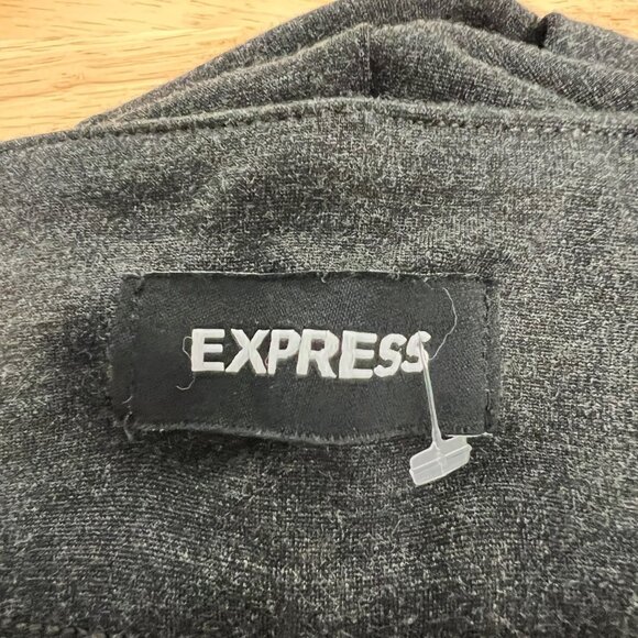 Express Womens Pull On Straight Leg Pants Slitted Cuff Charcoal Size Medium - Picture 7 of 9